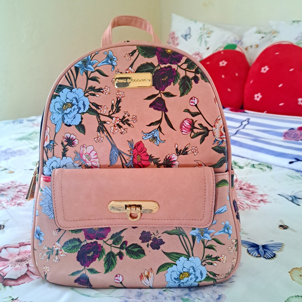 Big Buddha Floral Pink and Blue Backpack